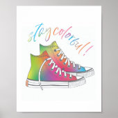 Blijf kleurrijk Stropdas-kleurstof high-top sneake Poster (Voorkant)