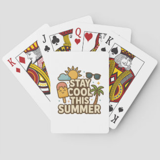 Blijf Koel Deze Zomer - Leuke Zomer IJsthee T-shir Pokerkaarten