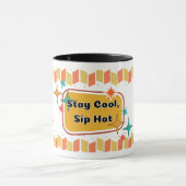 Blijf koel, drink heet - Mid-Century Modern Coffee Mok (Midden)