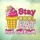Blijf Koel Eet Ijs Raamsticker (Vel 3)