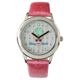 Blijf koel en ik cone slogan fun time horloge
