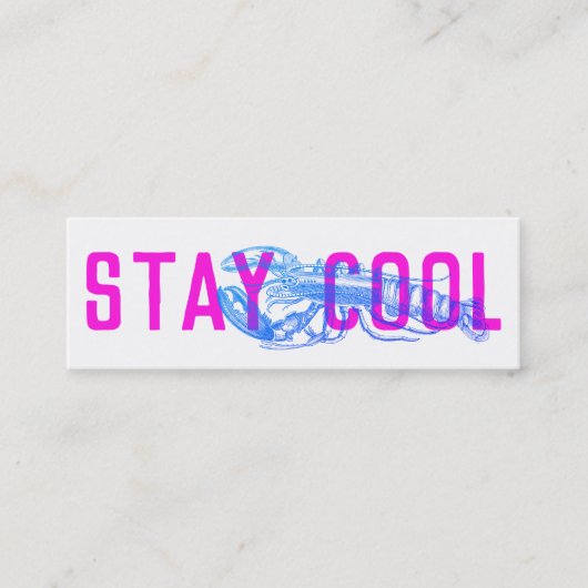 Blijf koel Kaarten paars blauw Mini Visitekaartje (Voorkant)