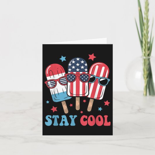 Blijf koel Popsicle 4 juli Patriottisch USA Ameri Kaart (Voorkant)