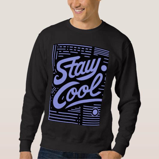 Blijf Koel Retro Script Crewneck Sweatshirt (Voorkant)