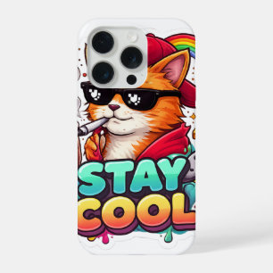 Blijf Koel Vibes – Chill Cat Streetwear iPhone 15 Pro Hoesje