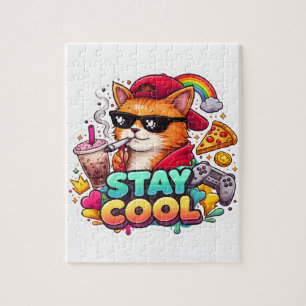 Blijf Koel Vibes – Chill Kat Streetwear Legpuzzel