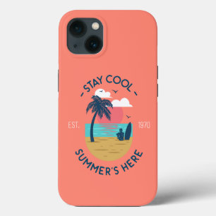 Blijf koel Zomer's Here Beach Sunset iPhone 13 Hoesje