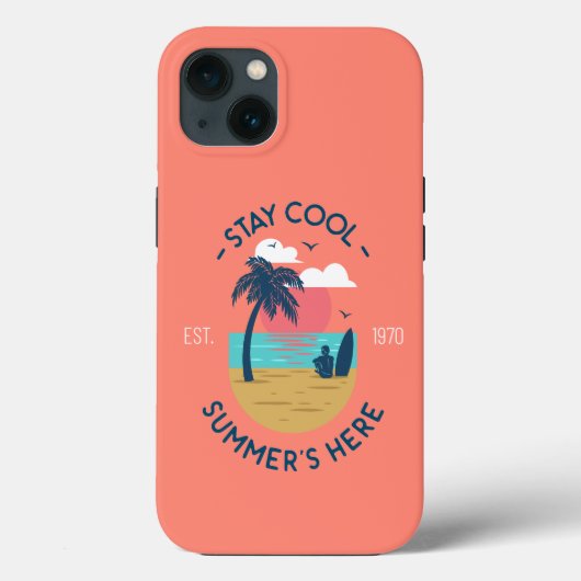 Blijf koel Zomer's Here Beach Sunset Case-Mate iPhone Case (Achterkant)