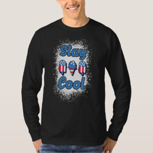 Blijf kool Pop rood en blauw met blauw blauw T-shirt
