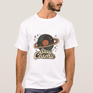 Blijf Kosmisch Vinyl Planet T-shirt - Retro Space