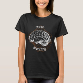 Blijf Leren Zwart T-Shirt met Opvallende Letter