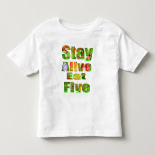 Blijf leven met vijf vruchtendraazen Logo Kinder Shirts