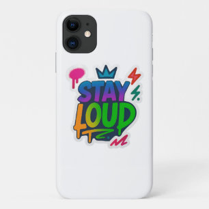 Blijf luid graffiti neon kunstwerk iPhone 11 hoesje