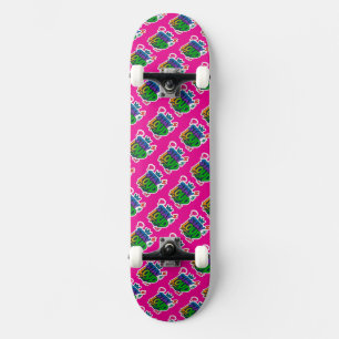 Blijf luid graffiti neon kunstwerk skateboard