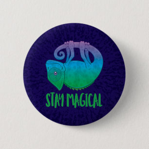 Blijf Magisch met Chameleon Ronde Button 5,7 Cm