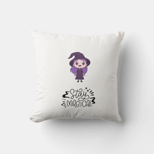 Blijf magische heks Sticker kussen (Voorkant)