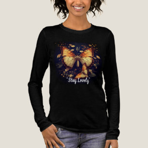 Blijf Mooie Vlinder & Bloem T-Shirt voor mannen & 