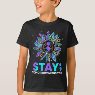 Blijf, morgen heb je zelfmoord preventie nodig. t-shirt