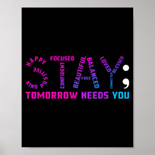 Blijf morgen heeft je preventie bewustzijn week poster