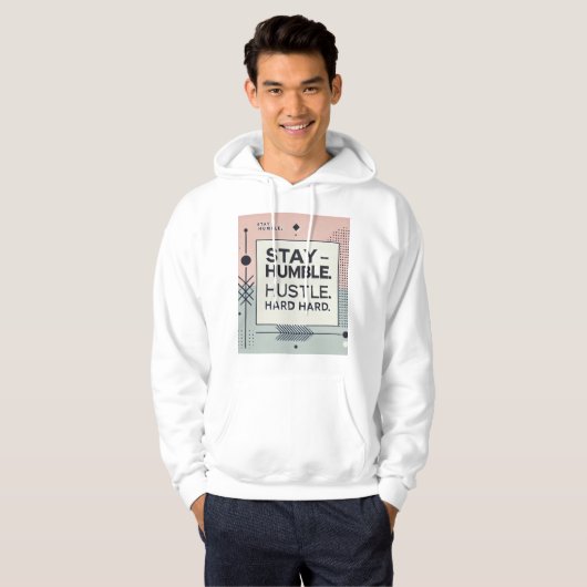Blijf nederig. Moeilijk Hoodie (Voorkant volledig)