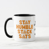 BLIJF NEDERIG STACK SATS Aangepaste Bitcoin Invest Mok (Links)