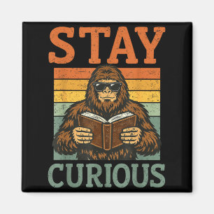 Blijf Nieuwsgierig Grappige Bigfoot Boekliefhebber Magneet