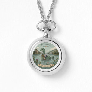 Blijf Nieuwsgierig Knus Cryptid Nessie Loch Ness M Horloge