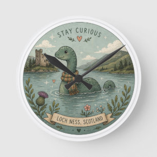 Blijf Nieuwsgierig Knus Cryptid Nessie Loch Ness M Ronde Klok