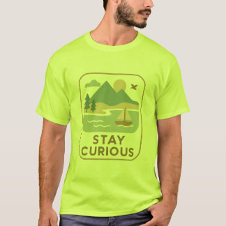 Blijf Nieuwsgierig – Minimaal natuur geïnspireerd T-shirt