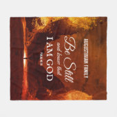 BLIJF NOG STEEDS EN WEET Psalm 46:10 Christelijk Fleece Deken (Voorkant (Horizontaal))