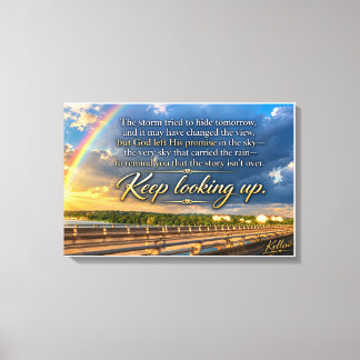 Blijf omhoog kijken Christelijke Inspirerende Canv Canvas Afdruk