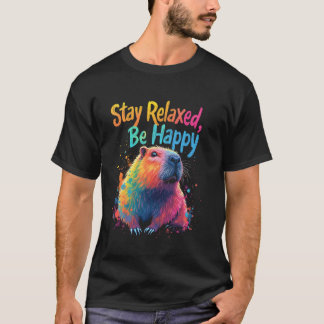Blijf ontspannen, wees gelukkig ontspanningsmotief t-shirt