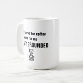 Blijf op de grond - grappig citaat voor koffie - koffiemok (Voorkant links)