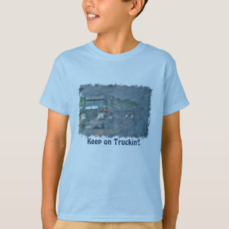 "Blijf op de wagen" Rainstorm Big Rig Truck T-shirt