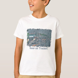 "Blijf op de wagen" Rainstorm Big Rig Truck T-shirt