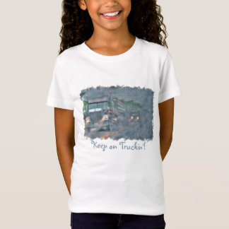 "Blijf op de wagen" Rainstorm en Big Rig Truck T-shirt