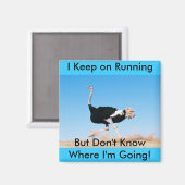 Blijf op Running Struisvogel Magnet Magneet (Voorkant / Achterkant)