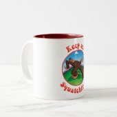 Blijf op Squatchin... Tweekleurige Koffiemok (Voorkant links)