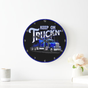 Blijf op Truckin' Blue Rig Grote Klok