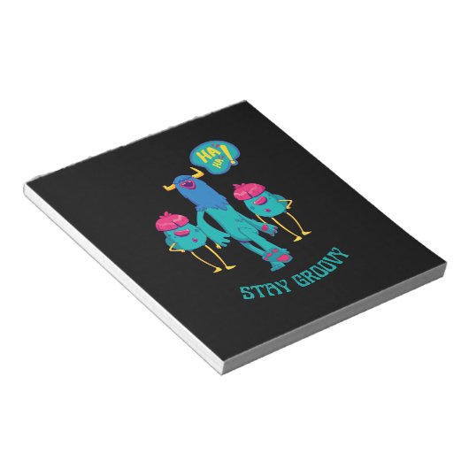 Blijf overal groovy, grappig kinder op school notitieblok (Schuin)