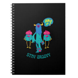 Blijf overal groovy, grappig kinder op school notitieboek