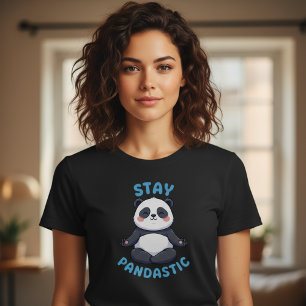 Blijf Pandastisch T-Shirt, Grappige Panda-meditati T-shirt