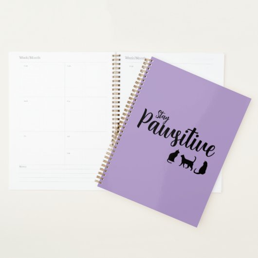Blijf passief zwarte kat planner (Display)