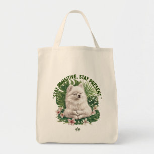 Blijf Pawsitief Mediterende Hond Tote Bag
