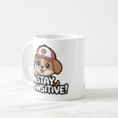 Blijf Pawsitive Funny Coffee Mok voor Hondenliefhe (Voorkant links)