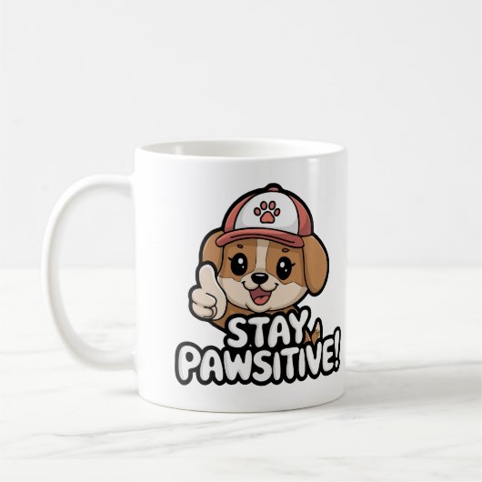 Blijf Pawsitive Funny Coffee Mok voor Hondenliefhe (Links)