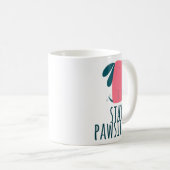 Blijf Pawsitive Funny Schattige Dog Design Koffiemok (Voorkant rechts)