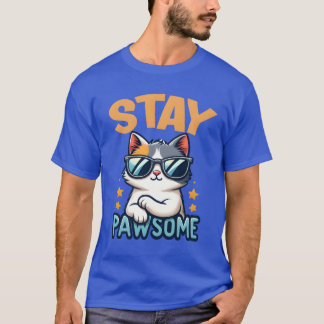 Blijf Pawsome Cat voor een katteneigenaar kattenli T-shirt