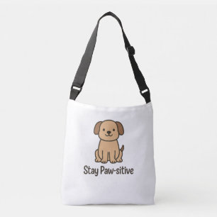 Blijf pootgevoelig - Schattige hondenontwerp met P Crossbody Tas