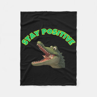 Blijf Positief - Blijf Positief - Grappige Krokodi Fleece Deken